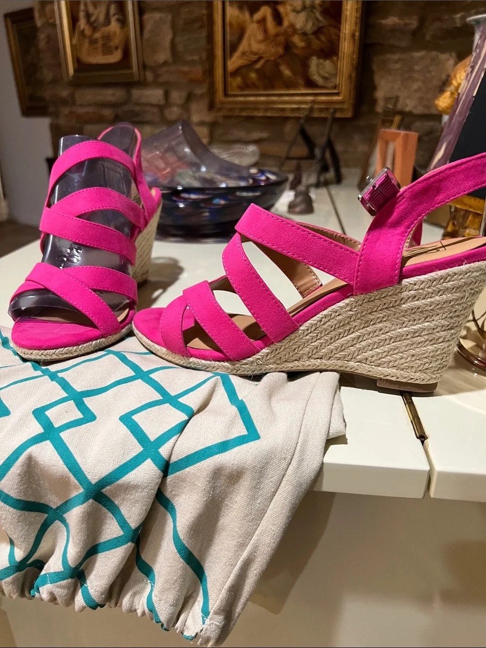 Dolce Vita Hot Pink Strappy Wedge Sandals